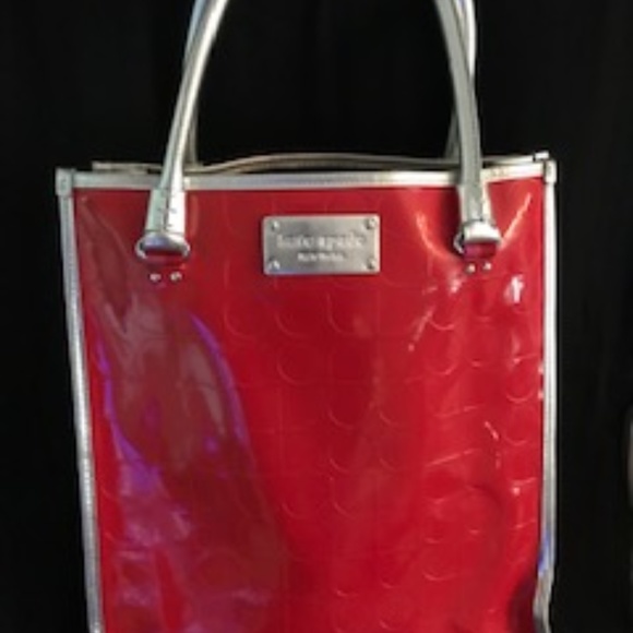 kate spade red patent leather tote